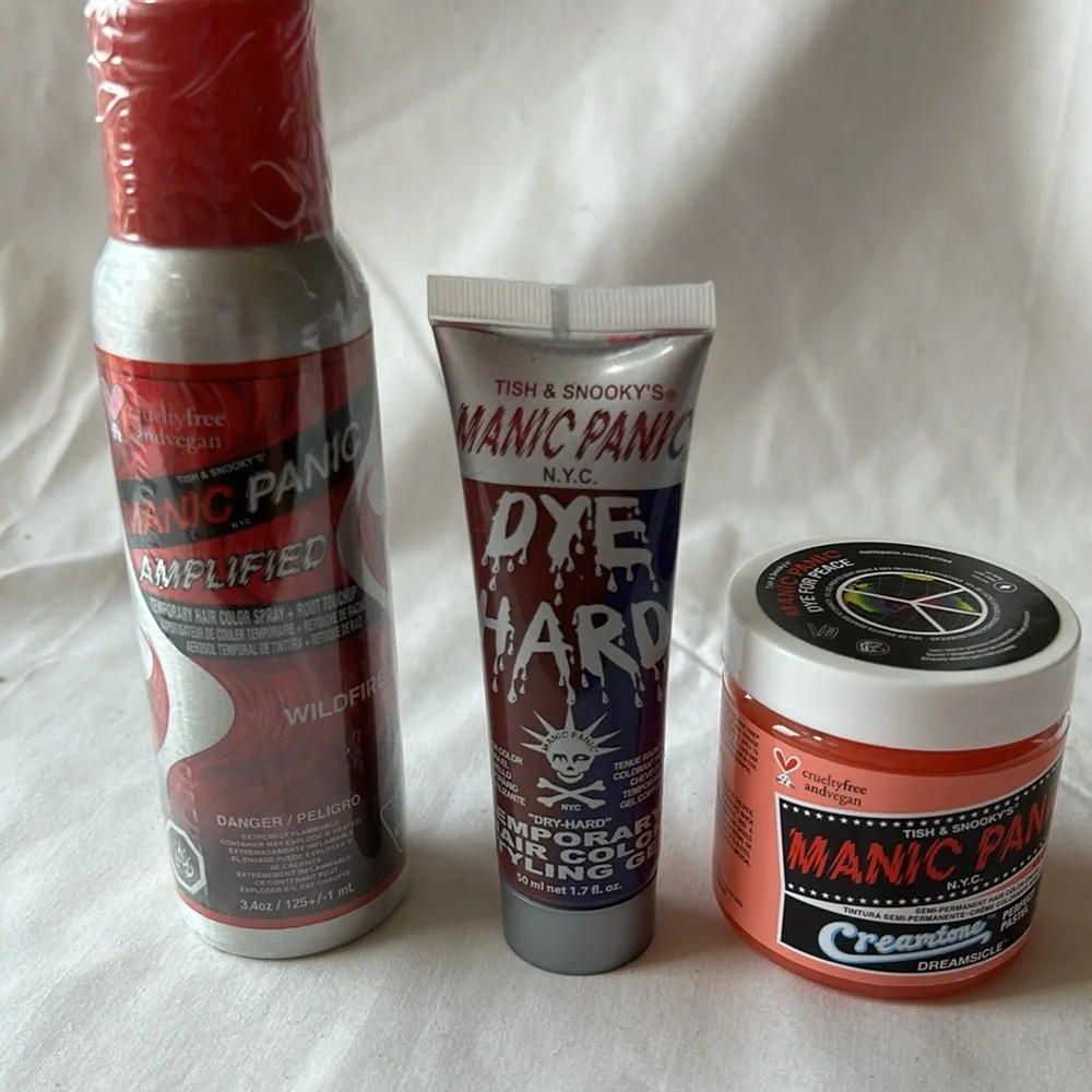 Manic Panic Dye Hard Amplified Creamtone Temporary Hair Coloring-Set of 3-  New